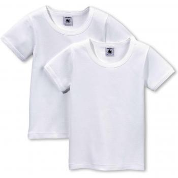 Petit Bateau - Camiseta interior con cuello barco de manga corta para niña, talla 128