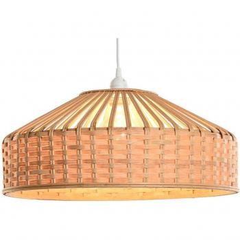 Lámpara de Techo Bambú Ratán 47x47x20 Natural Marrón