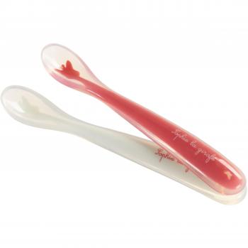Set de 2 cucharas suaves de silicona Sophie la Girafe para niños (Rojo/Azul) 4 meses+