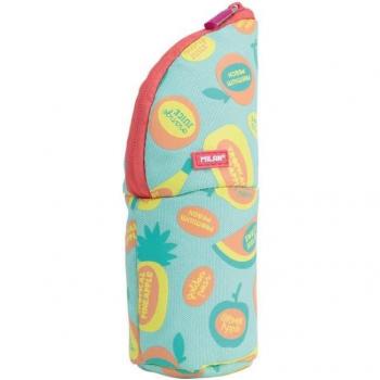 Estuche Milan Portatodo Vertical Serie Especial Frutikis Verde/Naranja 21x11.5x8 cm