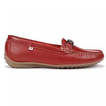 Fluchos Mocasín de Mujer Bruni F0804 Floter Rojo - Zapato de Piel - Cierre con Mocasín - Suela de Goma - Color Rojo - Talla 41