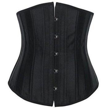Corset invernaderos tamaño sobre negro satén acero gótico de ballena negro large