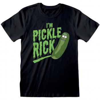 Camiseta unisex negra Pickle Rick de Rick y Morty