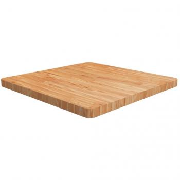 Mesa Cuadrada de Madera Sólida Tratada Color Marrón Claro 70x70x4cm