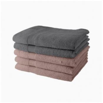 Juego de Toallas TODAY Gris Rosa claro 5 Piezas 70 x 130 cm