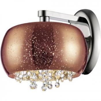 Aplique de diseño Luna Cobre 1 bombilla 23cm, IMPEX LIGHTING Impex Luna Aplique 1 Luz Cobre Cristal