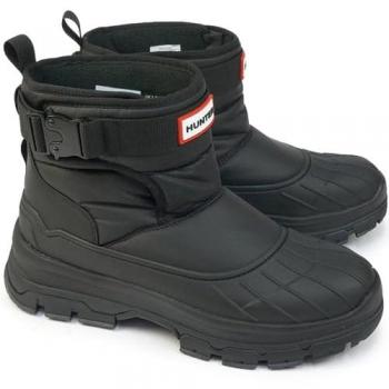 Hunter Women's Intrepid Short Buckle Synthetic Textile Snow Boots - Black Size 5