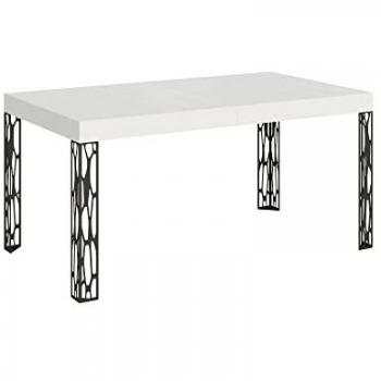 Mesa Extensible Ghibli 90x160/264 cm Fresno Blanco Estructura Antracita