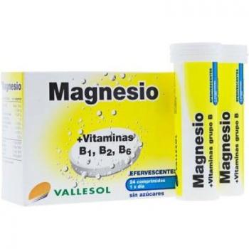 Vallesol Magnesio y Vitaminas 24 Compresas Efervescentes