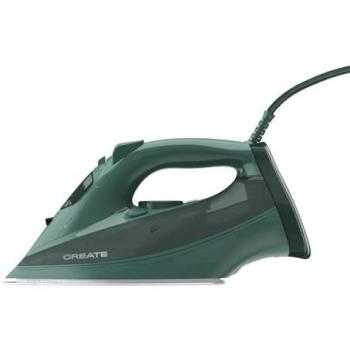 Plancha de vapor CREATE IRON FLAT 3000W - Verde Sage, Sistema de encendido rápido, Cable de 2m, Depósito de 380ml, Antihaderente y Deslizante
