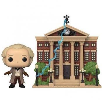 Funko Pop Town: Back to the Future Doc Emmett Brown with Clock Tower - Collectible Vinyl Figure