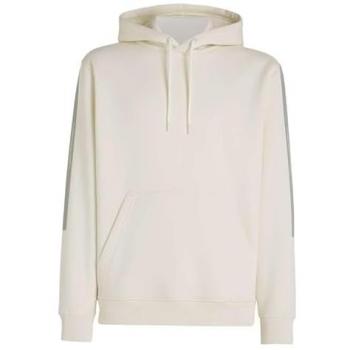Calvin Klein Men's Ivory Hooded Sweatshirt with Tape Logo, Size L