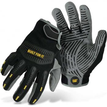 Caterpillar Guantes de Impacto de Piel Sintética y Silicona con Palma de Cuero Sintético y Agarre de Silicona Cat012230L