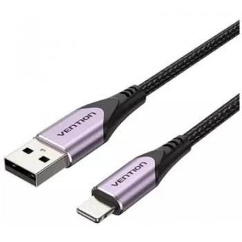 Cable USB 2.0 Vention LABVF Lightning Macho a USB Macho - 1 Metro - Morado - Transmisión de Datos hasta 480Mbps - Carga hasta 12W