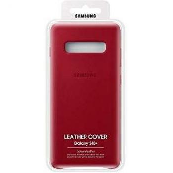 Samsung Leather Cover, funda oficial para Samsung Galaxy 10+, color rojo