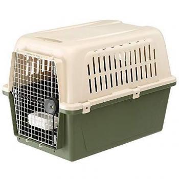Ferplast Transportín para Perros de Talla Grande Atlas 50 Classic, con comedero, Puerta de Acero plastificado, Sistema de Cierre de Seguridad, Rejillas de ventilación, 55,5 x 81 x h 58 cm Verde