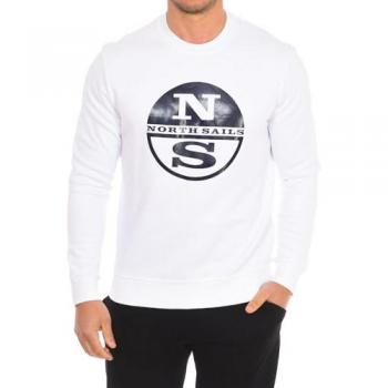 North Sails Men's Long-Sleeved Crew-Neck Sweatshirt 9024130 - White Cotton - Size Large