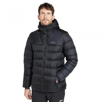Jack Wolfskin Men's Nebelhorn Down Hooded Jacket - Size: Large, Color: Black