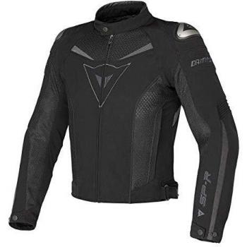 Dainese Racing 3  chaqueta de Moto de piel perforada color blanco/negro/rojo
