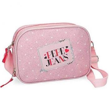 Bandolera Pepe Jeans Olaia rosa doble compartimento