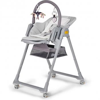 Trona Kinderkraft Lastree Evolutiva 2 en 1 con Arco de Juegos Gris/Rosa