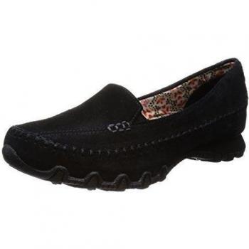 Skechers Bikers Pedestrian - Zapatillas de material sintético para mujer, Negro