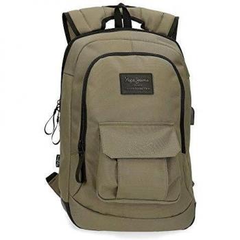 Pepe Jeans Denton Mochila para Portátil 15,6 Marrón 31x44x20 cms Poliéster Reciclado 27.28L