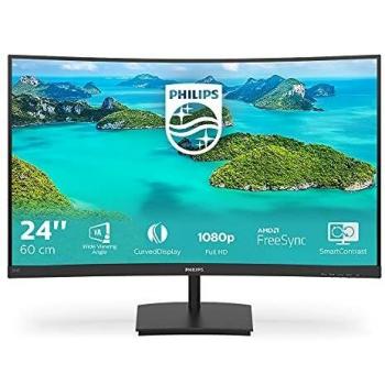 Monitor Full HD Curvo Philips E-Line 241E1SC de 23.6 en Color Negro