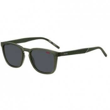 Hugo Boss Contemporary Men's Sunglasses with Unique Green Design, Full-Rim Square Frame, Size: 53 MM