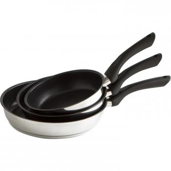 Quid Omega - Set de 3 sartenes de acero inoxidable, 18, 20 y 24 cm