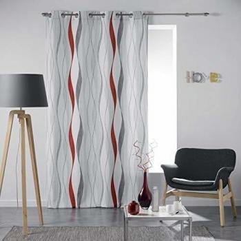 Cortina Ondulys Térmica con Ojetes - 140 x 260 cm - Roja