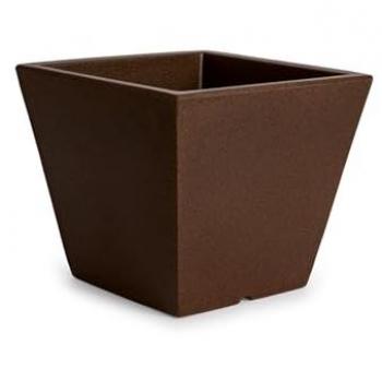 Maceta Cuadrada Tipo Cono Theone 10L en Resina de Polietileno Bronce, Apta para Interior y Exterior