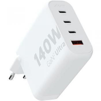 Cargador USB de viaje/pared 140W GaN² Ultra Wall 3x Type-C/USB 3.0 blanco Xtorm