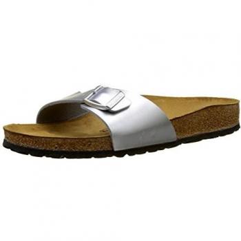 Birkenstock Madrid, Mules para Mujer, Plateado Soft Metallic Silver, 36 EU