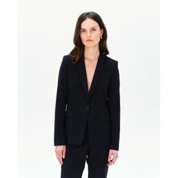 Blazer de mujer Caroll entallado con bolsillos solapados color azul marino - Talla 34