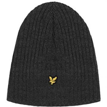 Lyle & Scott Knitted Ribbed Beanie - Mid Grey Marl - One Size - Male