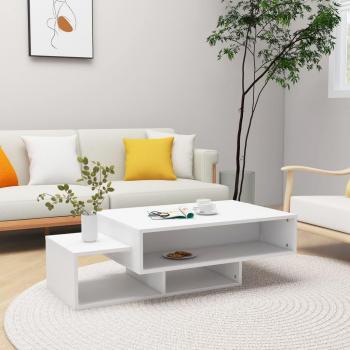 Mesa de centro vidaXL de madera contrachapada 105x55x32 cm en colores Blanco, Negro y Roble Sonoma, ideal como Mesita de Salón o Comedor o Auxiliar Mesa de Café