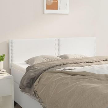 Cabeceros 2 piezas cuero sintético blanco 72x5x78/88 cm