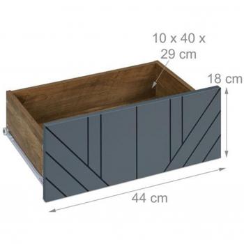 Cómoda Moderna con 2 Cajones para Salón y Dormitorio, Armario Pequeño de Madera, 59,5 x 48 x 39,5 cm, Marrón/Blanco