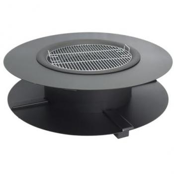 Brasero Plancha Grill Barcena con Compartimento para Leña - 120 x 120 x 40 cm