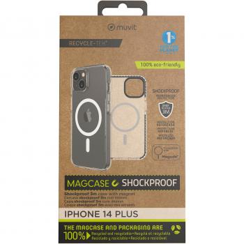 Muvit for Change Funda Recycletek Magsafe Shockproof 3m Compatible con Apple iPhone 14 Plus Transparente/Negra