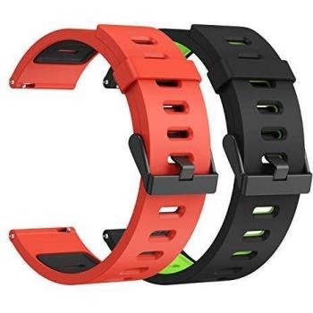 22mm Xiaomi Huami Correa, Silicona Doble Color Deporte Pulsera de Repuesto, Compatible Samsung Gear S3/Galaxy Watch 46mm/Huawei Watch GT 46mm/Huawei Watch GT 2 46mm/GTR 47mm Banda, 2Piezas-A