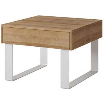 Mesa auxiliar angular Providence B135, aglomerado laminado, roble dorado, 64 x 64 x 45 cm