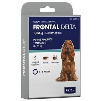 Zotal Laboratorios - Collar antiparasitario Frontal Delta Perros pequeños y medianos hasta 25 kg