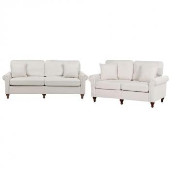 Conjunto de Sofás Modernos de Tela Beige de 2 y 3 Plazas con Cojines Ginnerup