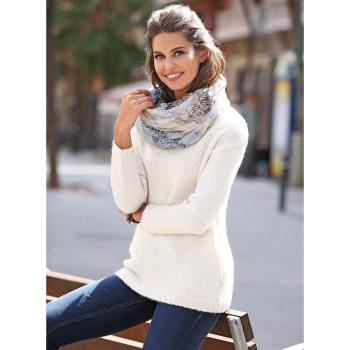VENCA Jersey canalé en el Escote Barco Mujer by Vencastyle - 015854,Marfil,XXL
