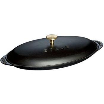 STAUB Fuente Ovalada para Pescado, Hierro Fundido, Negro Mate, 31 cm