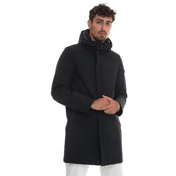 Peuterey Black Long Albali Parka with Detachable Hood for Men, Size M