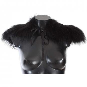 Dolce & Gabbana Black Fox Fur Collar Scarf - IT42|M