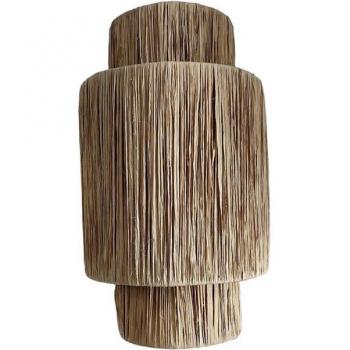 Aplique de Pared Convexo de Fibras Naturales Romimex 25 x 50 x 25 cm